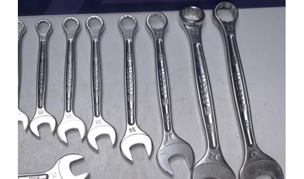 QUARKZMAN 2 stuks dubbele steeksleutels 17 mm x 19 mm, moersleutel, steeksleutel, zandstralen, 3cr13 roestvrij staal, open ringsleutel voor huishoudelijke en algemene reparaties QUARKZMAN 2 stuks dubbele steeksleutels 17 mm x 19 mm, moersleutel, steeksleutel, zandstralen, 3cr13 roestvrij staal, open ringsleutel voor huishoudelijke en algemene reparaties